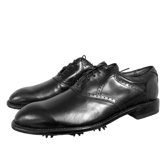 NEW $400 Justin Boots Golf Shoes!  Black  Handcrafted Leather  Dress Style  WIDE main image 7
